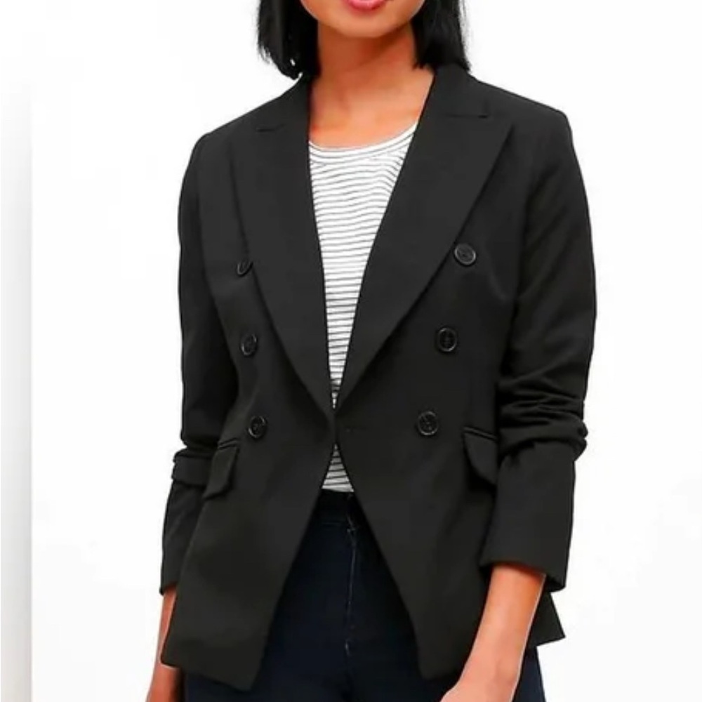Women's Black Double-Breasted Blazer